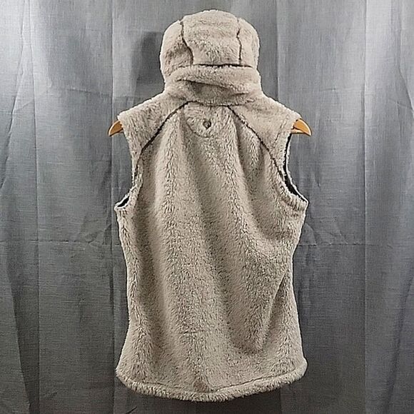 KUHL Flight Fleece Vest in Cream / Brown, Sherpa Vest Cozy Warm Women's SZ M - Picture 7 of 10